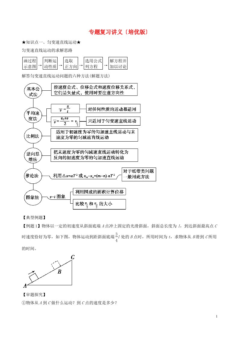 2021-2022学年高三物理上学期期末复习备考专题复习讲义（培优版）新人教版