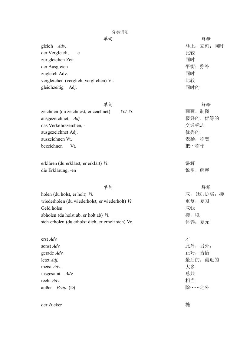 分类词汇