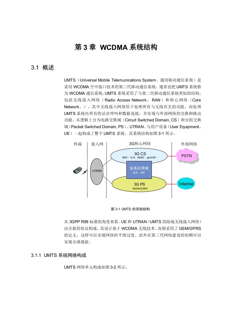 通信行业-网络通信华为培训第3章WCDMA系统结构