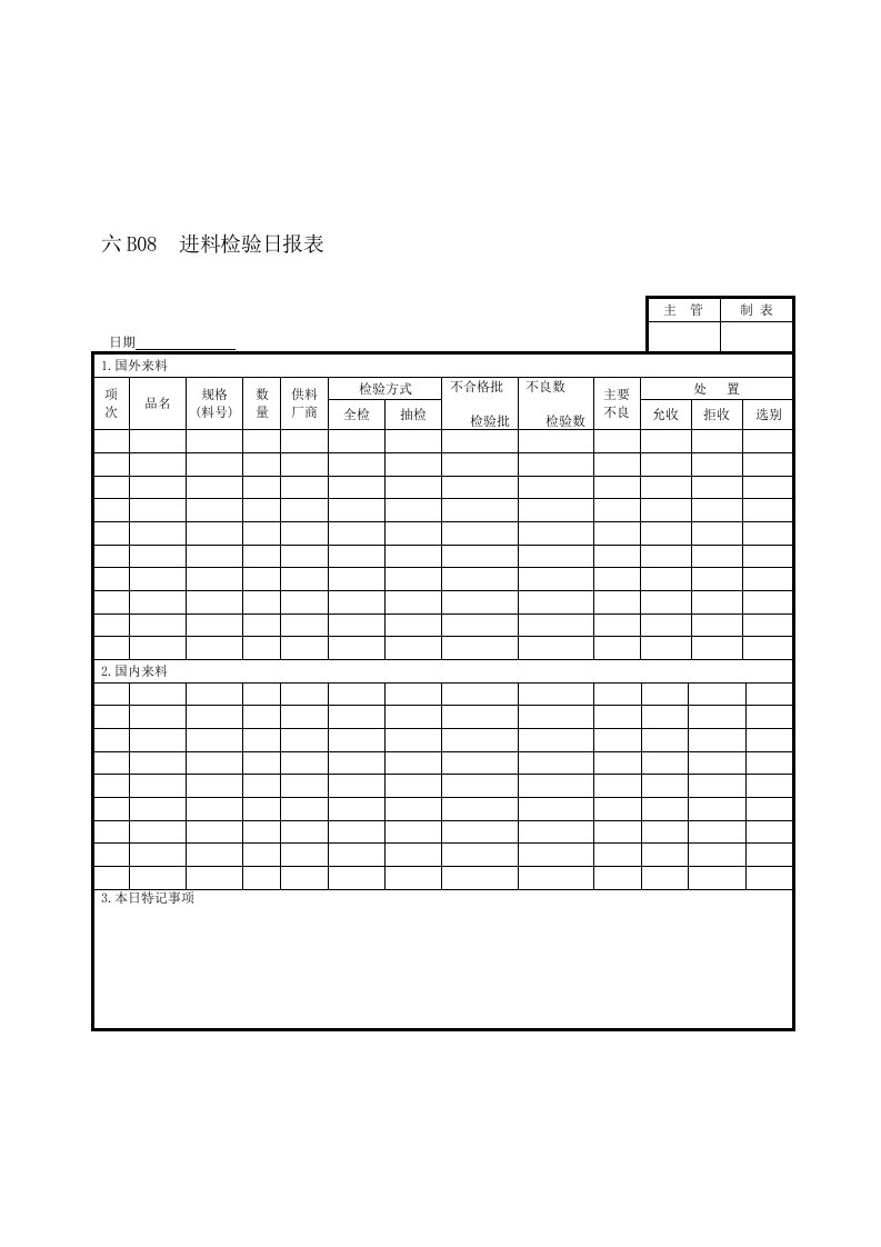 来料检验常用表格7