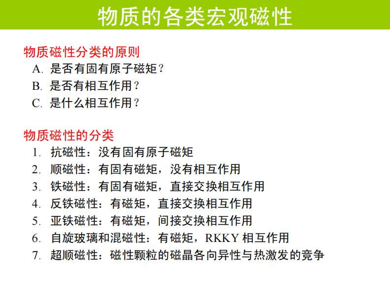 磁性材料基础_中国科技大学材料物理课件