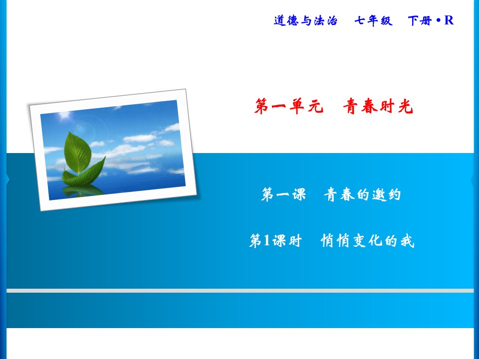 部编版七年级道德与法治下册第一单元复习试题ppt课件版