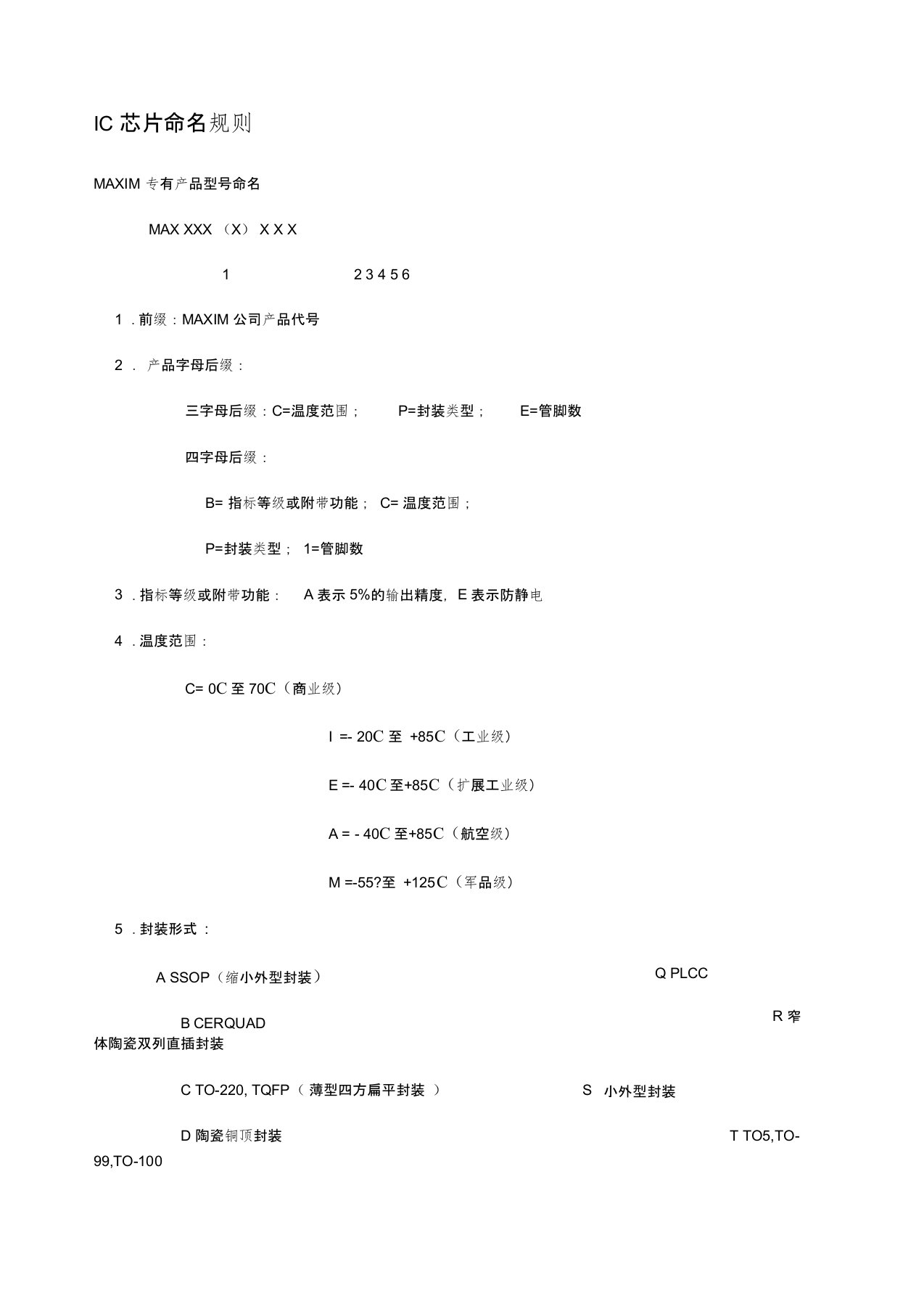 IC芯片命名规则大全