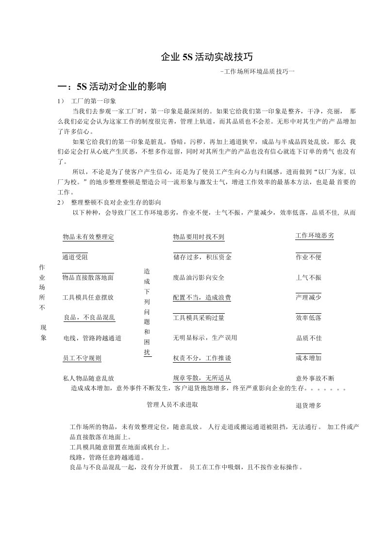 [经营管理]企业5s活动实战技巧