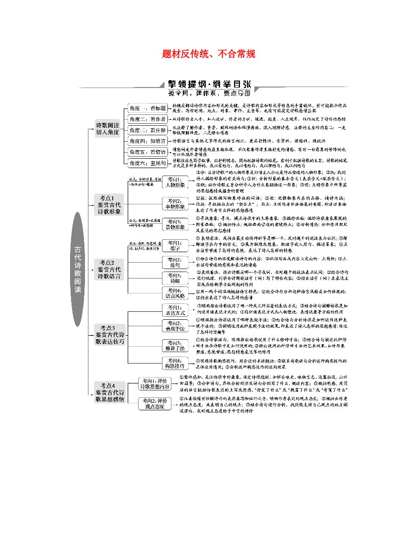 （京津鲁琼版）2020版高考语文专题六针对提升一题材反传统、不合常规教案