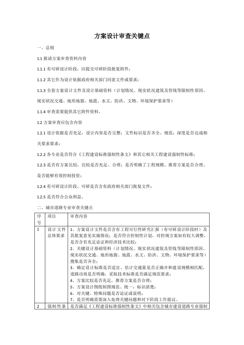 方案设计审查要点