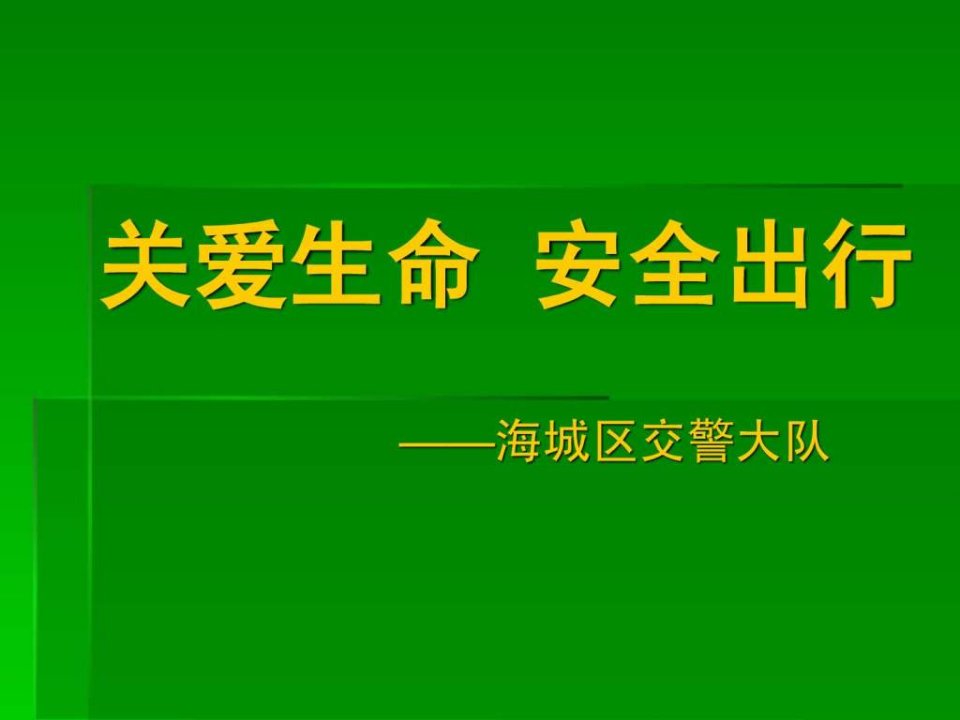 关爱生命_平安出行--2010年交通安全集中宣传教育