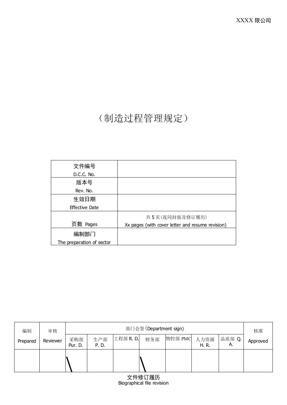 制造过程管理规定