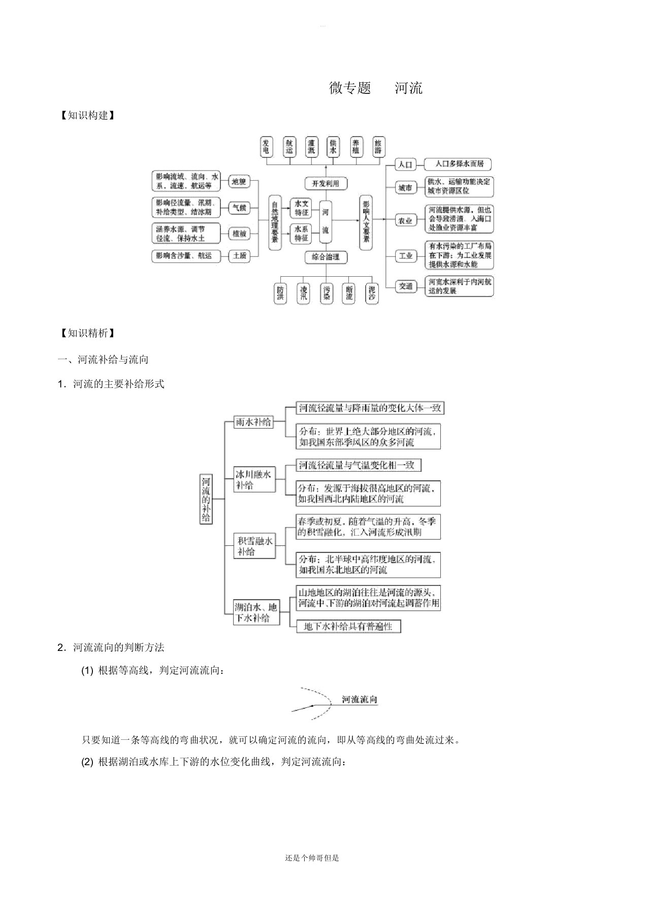 2019高考地理二轮复习微专题要素探究与设计专题3.2河流学案