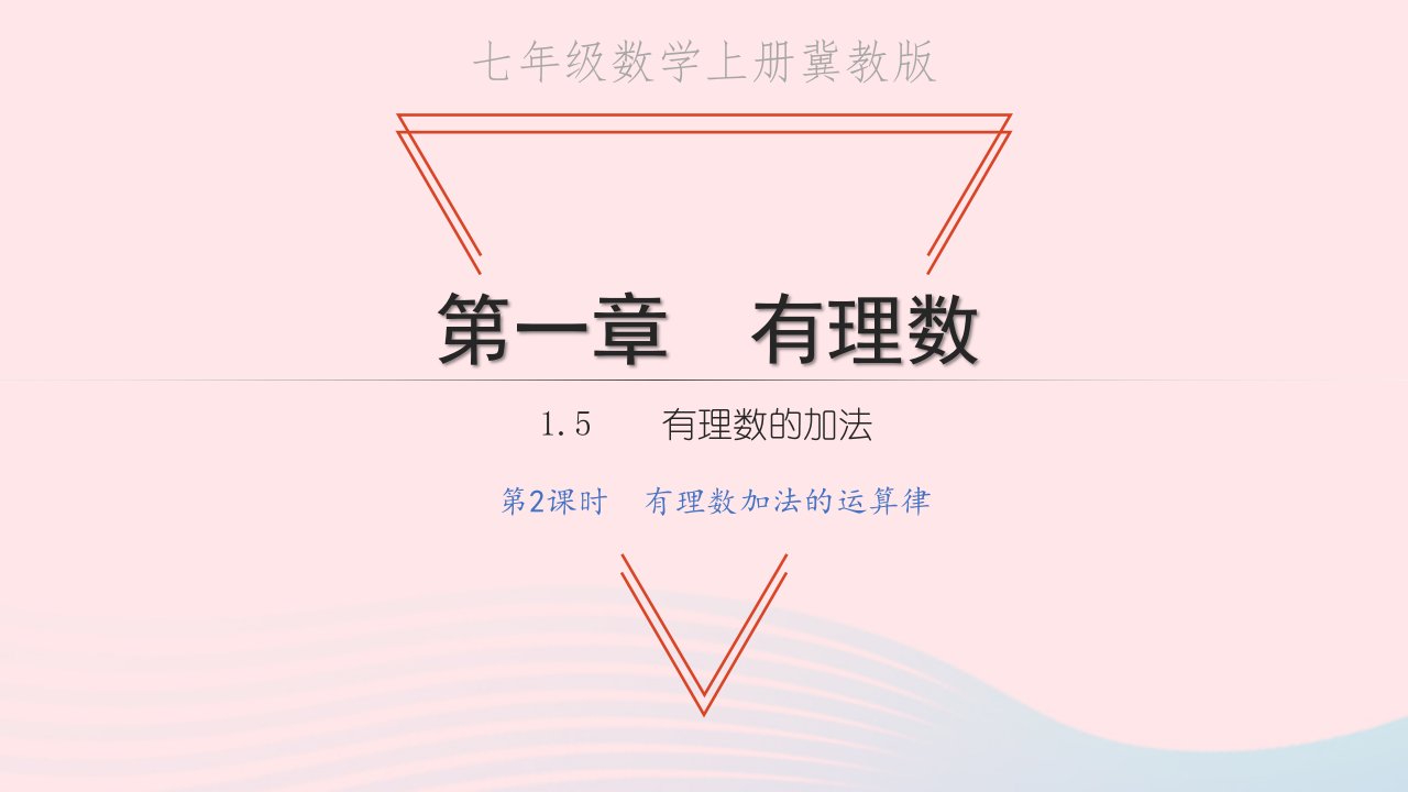 2022七年级数学上册第一章有理数1.5有理数的加法第2课时有理数加法的运算律教学课件新版冀教版