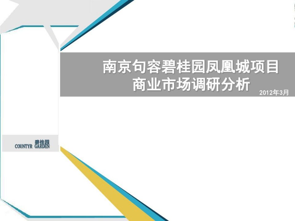 南京句容碧桂园凤凰城项目商业市场调研分析