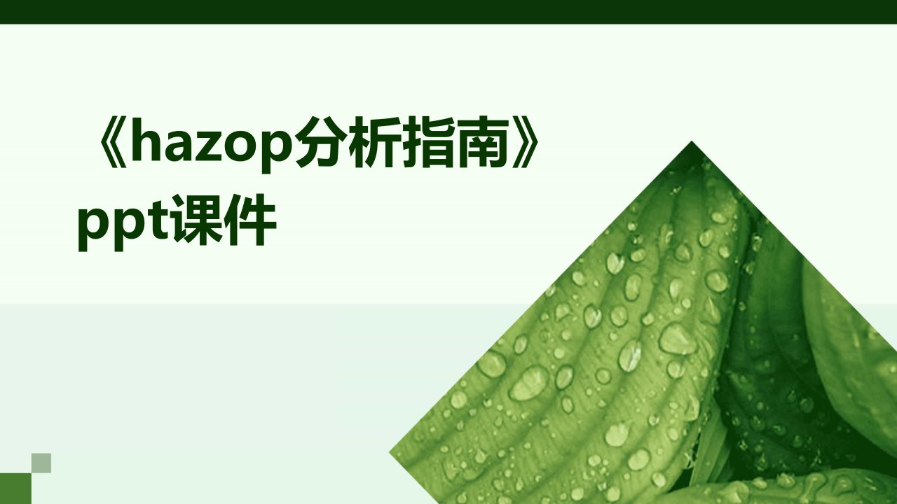 《HAZOP分析指南》课件