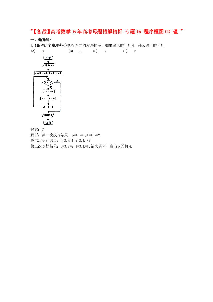 （整理版）高考数学6高考母题专题15程序框图02