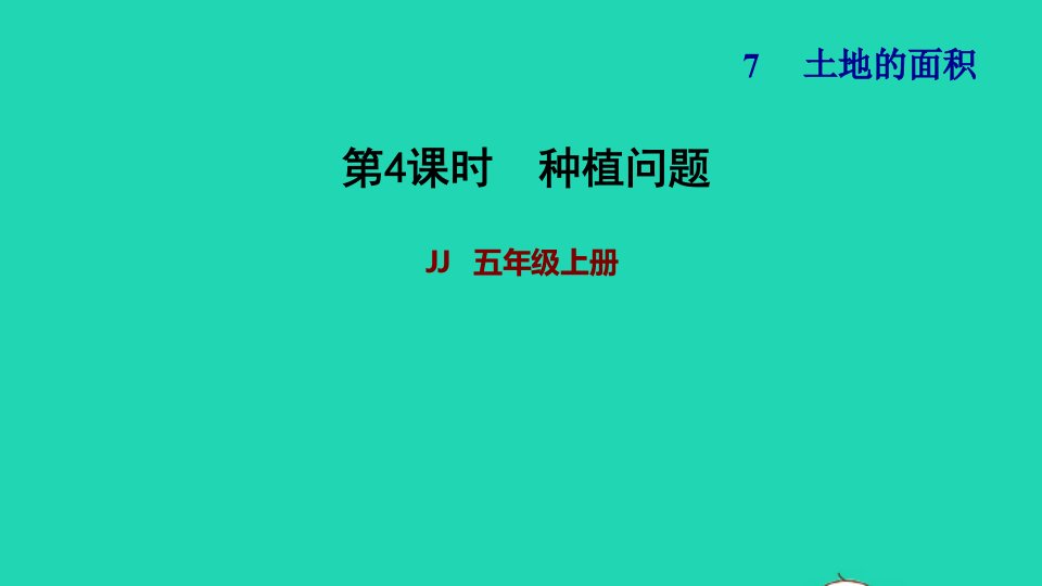 2021五年级数学上册七土地的面积第4课时种植问题习题课件冀教版