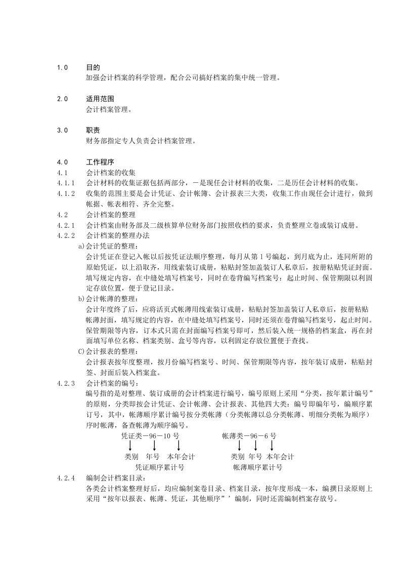 管理制度-会计档案管理规程