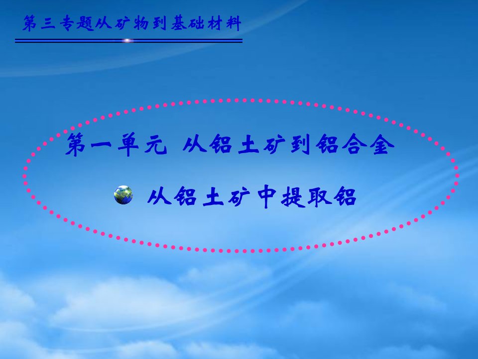 年浙江省高一化学从铝土矿中提取铝课件