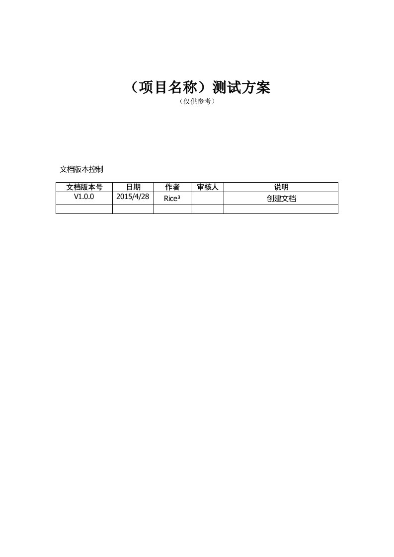 软件测试具体技术方案模板范文