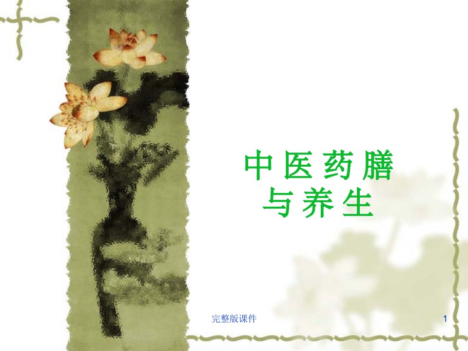 中医药膳与养生ppt课件