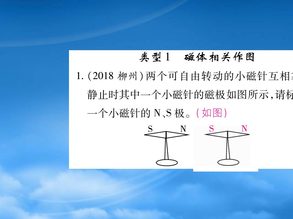 2022秋九级物理全册第二十章电与磁专题训练十三电与磁相关作图课件新新人教