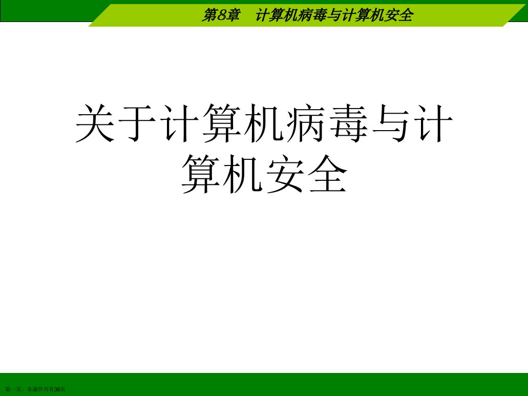 计算机病毒与计算机安全精选课件