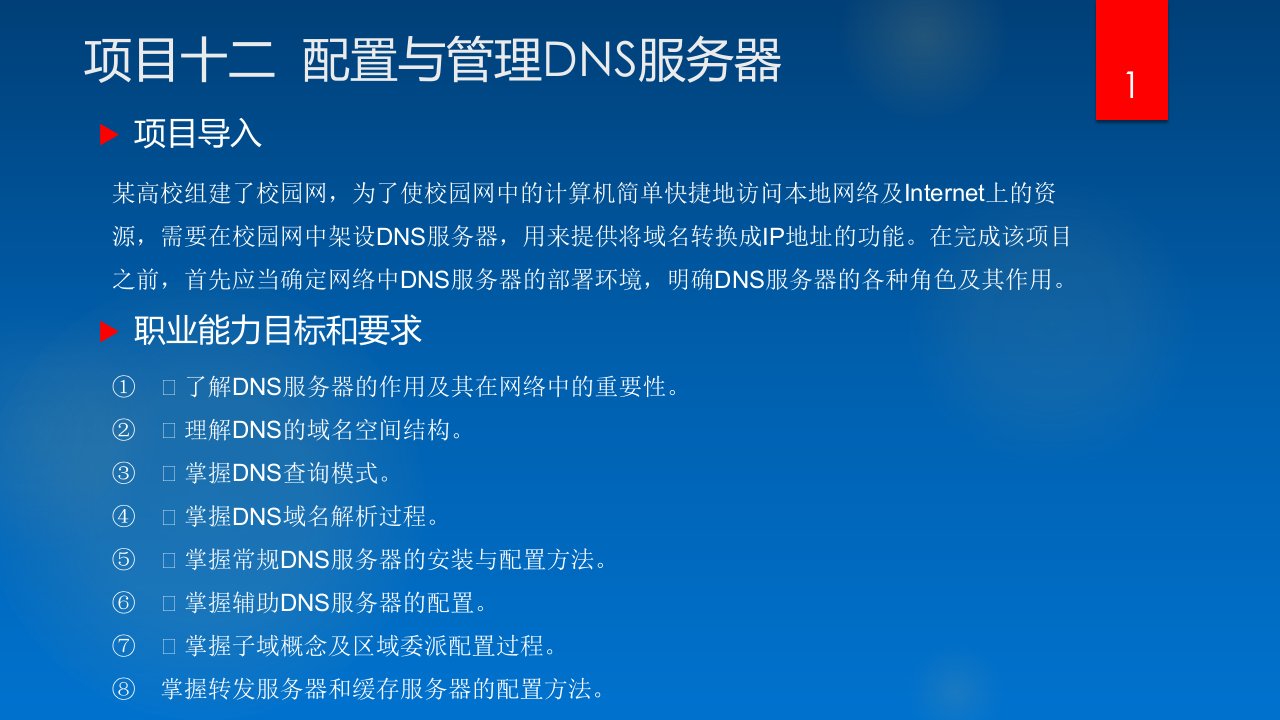 Linux网络操作系统项目教程项目12配置与管理DNS服务器课件