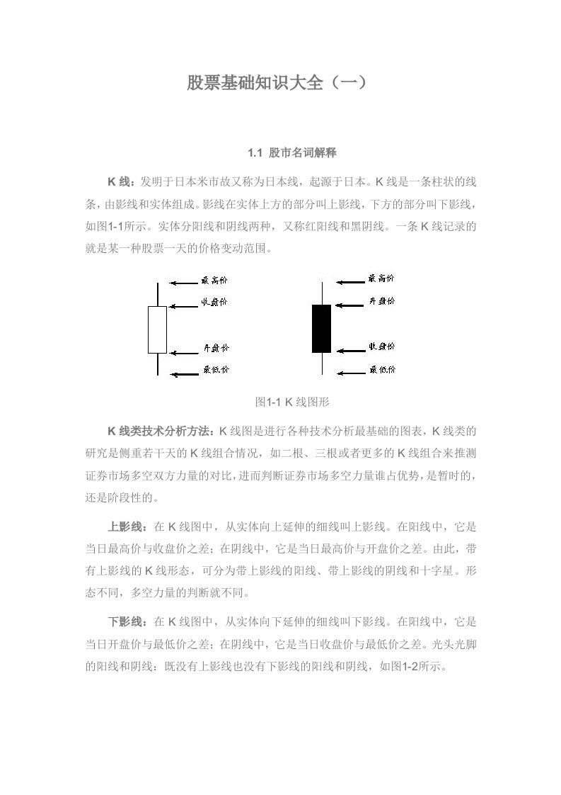 股票基础知识大全一