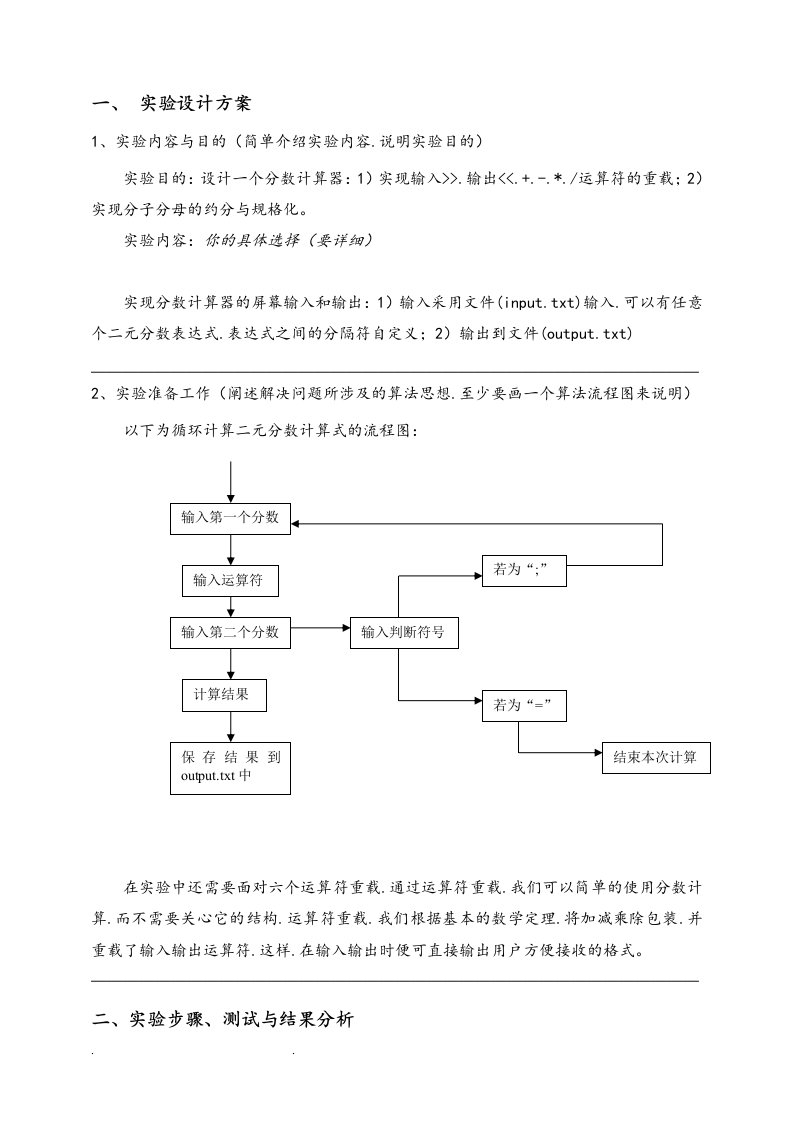 c++分数计算器（含源码)