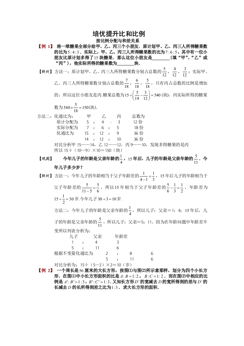 培优提升比和比例8