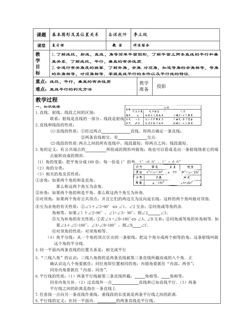 初三总复习图形教案