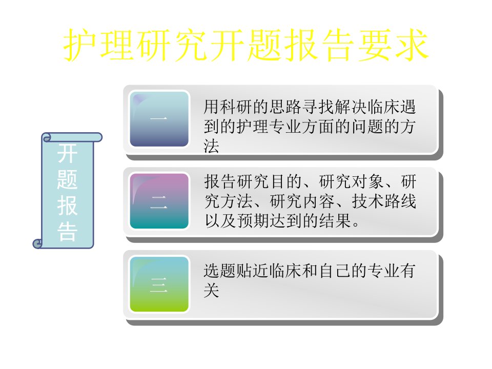 护理研究开题报告要求