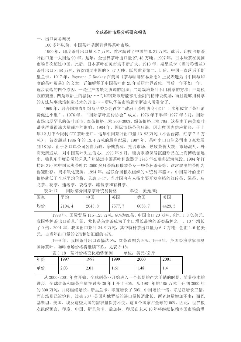 《全球茶叶市场分析研究报告.》.doc