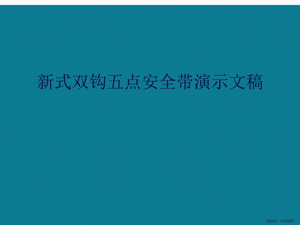 新式双钩五点安全带演示文稿