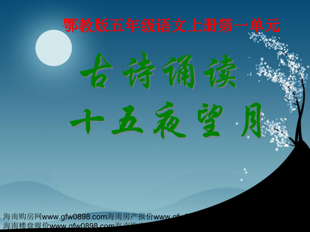 古诗诵读十五夜望月市公开课一等奖省赛课微课金奖PPT课件