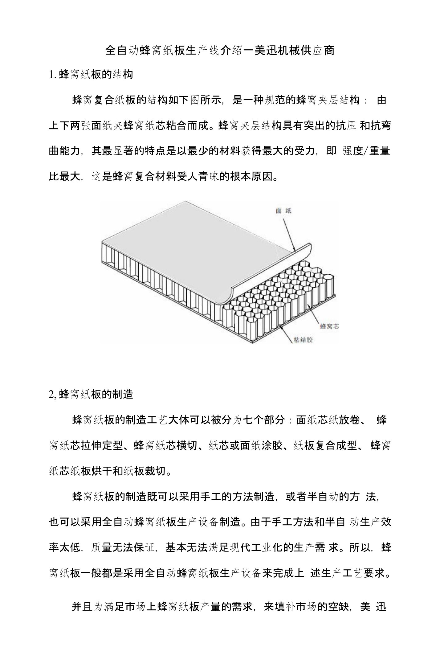 全自动蜂窝纸板生产线介绍—美迅机械设备制造商