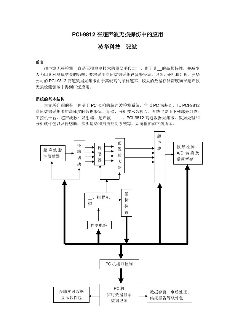 PCI-9812在超声波无损探伤中的应用