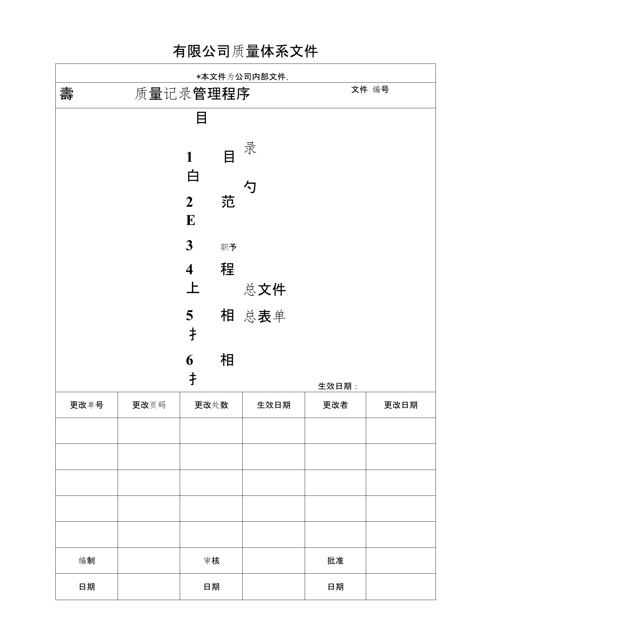 (质量管理)质量记录管理程序