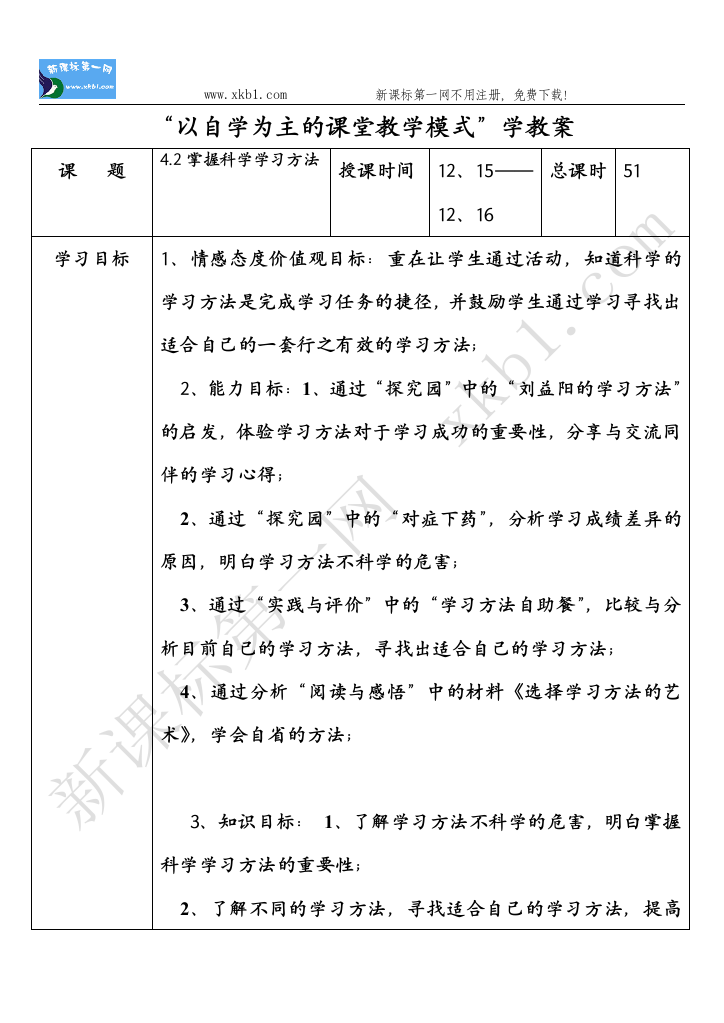 【小学中学教育精选】掌握科学学习方法