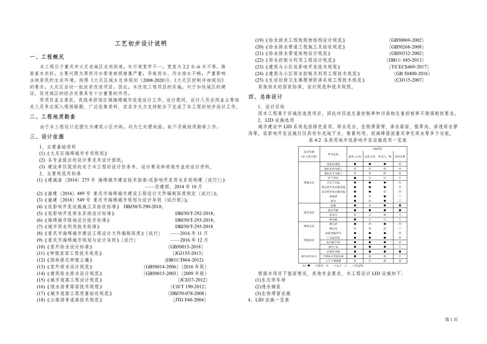 海绵城市工艺初步设计说明