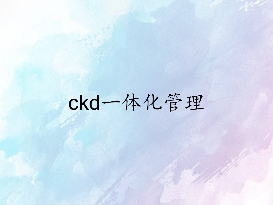 ckd一体化管理