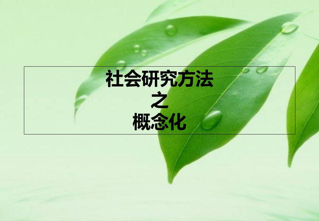 社会研究方法概念化