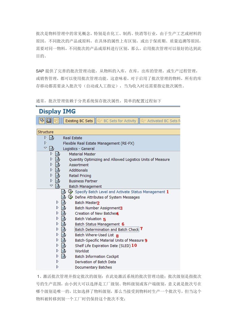 SAP批次管理(Batchmanagement)