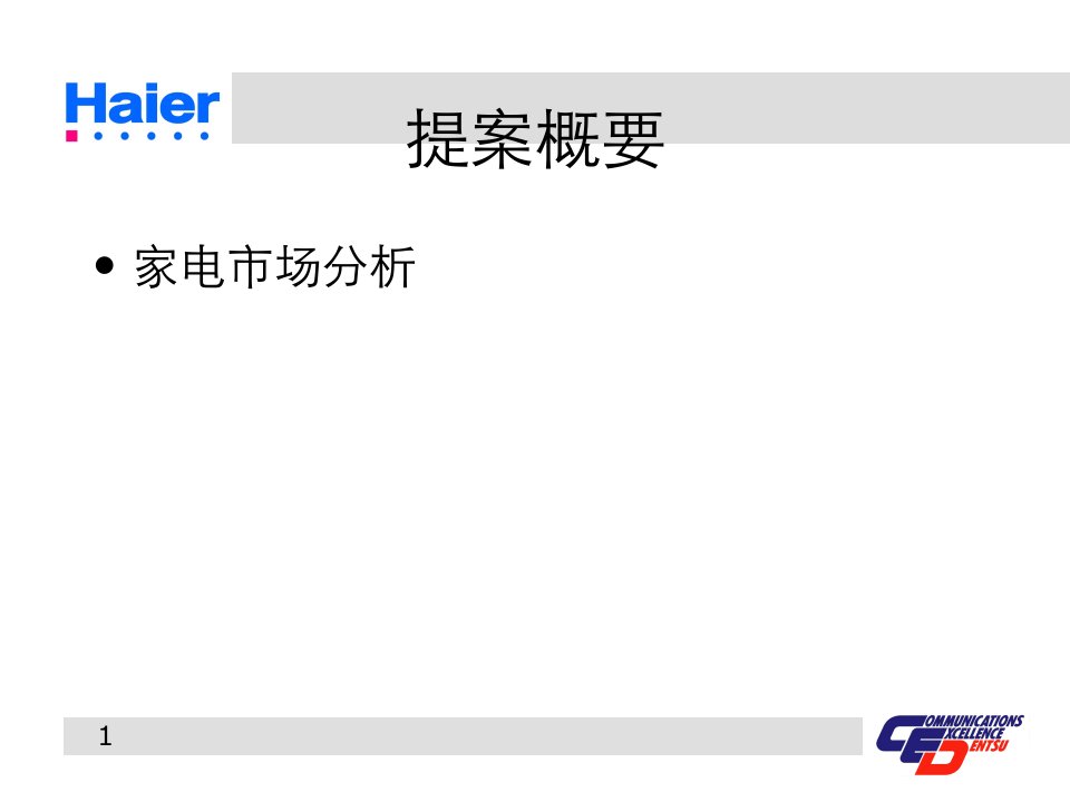 某某家电集团市场战略企划方案推荐