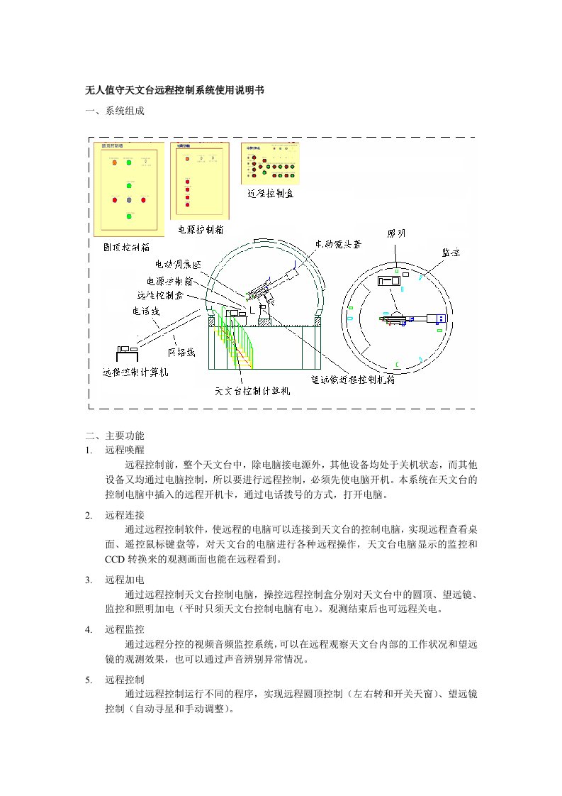 无人值守天文台远程控制系统使用说明书