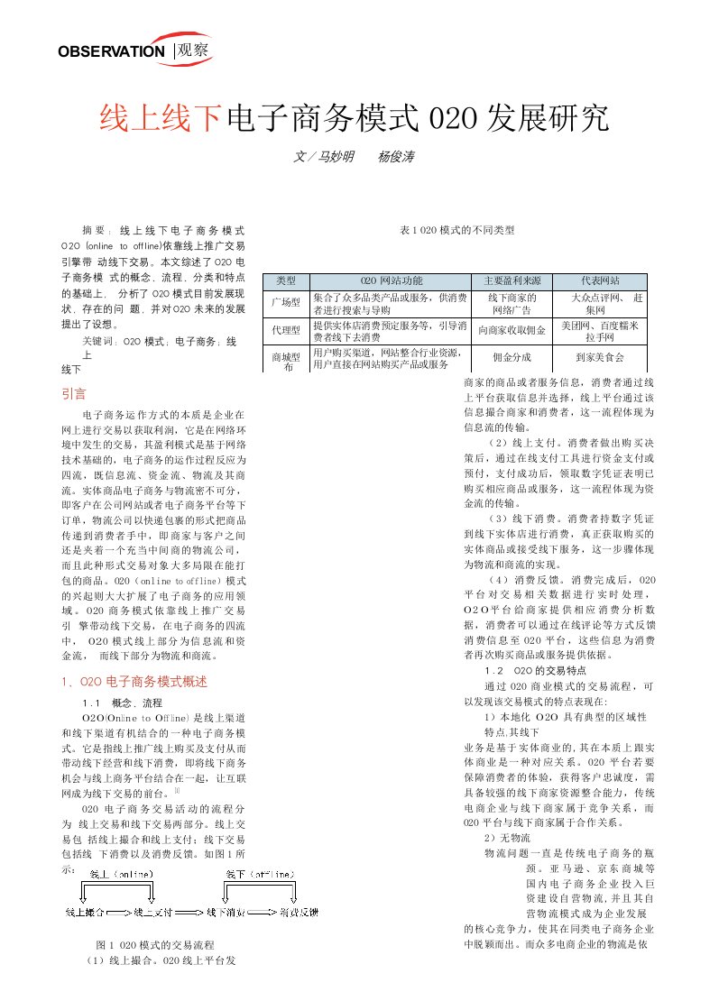 线上线下电子商务模式o2o发展研究