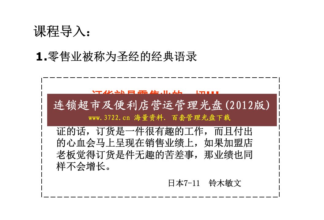 精选店长集训营超市库存与毛利PPT69页