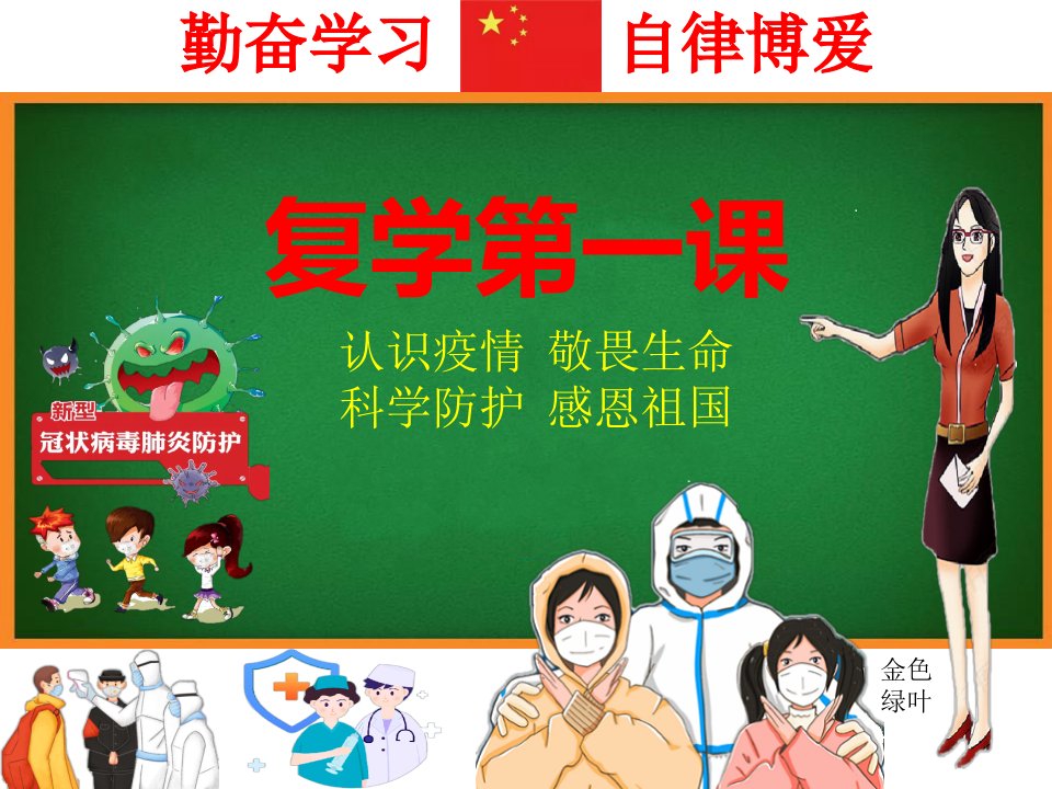 复学第一课：认识疫情、敬畏生命、科学防护、感恩祖国主题班会(安全、心理健康教育)课件