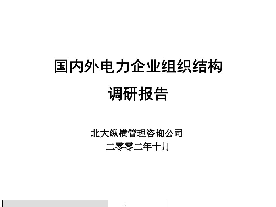 国内外电力企业组织结构调研报告