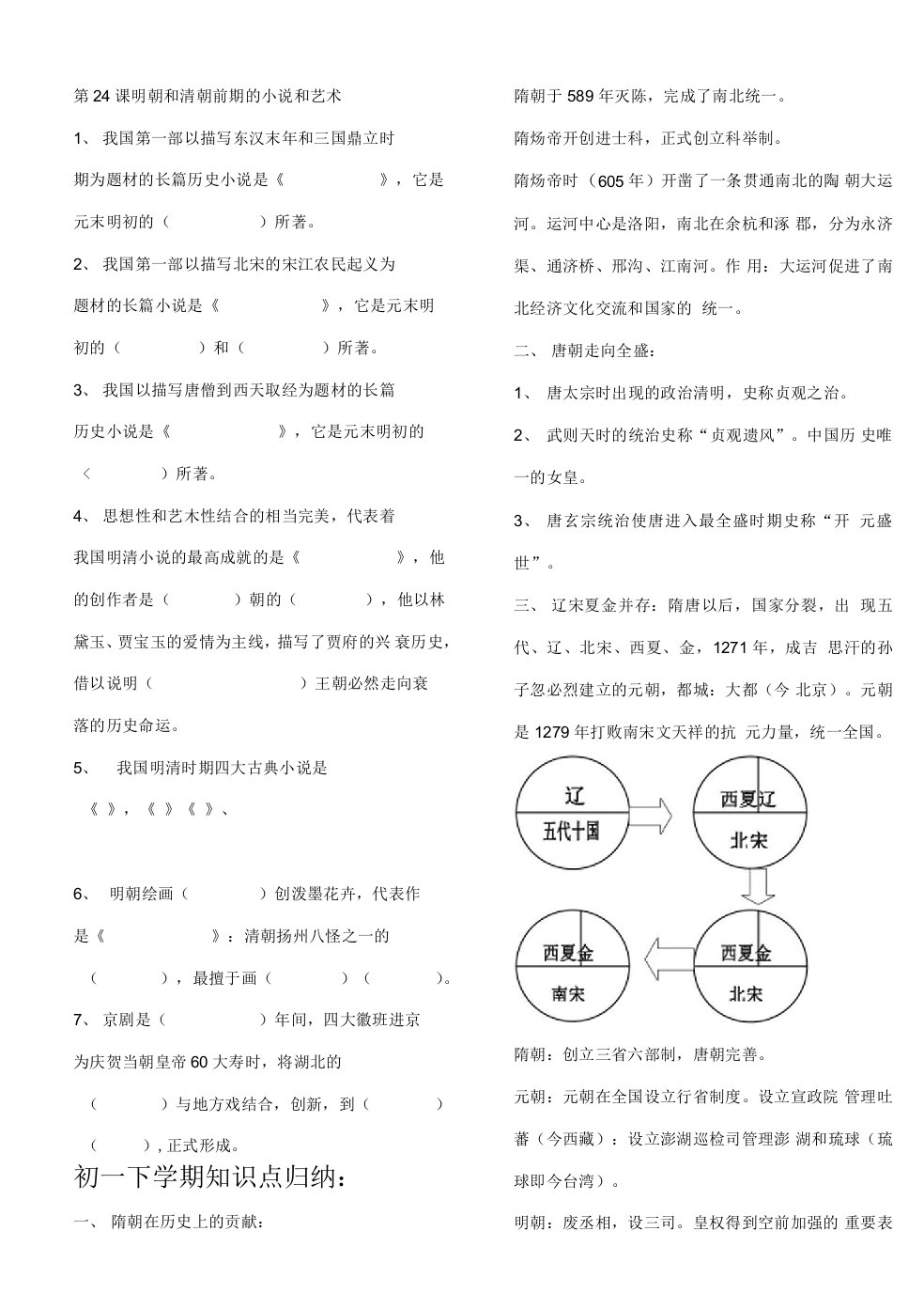 第24课明朝和清朝前期的小说和艺术