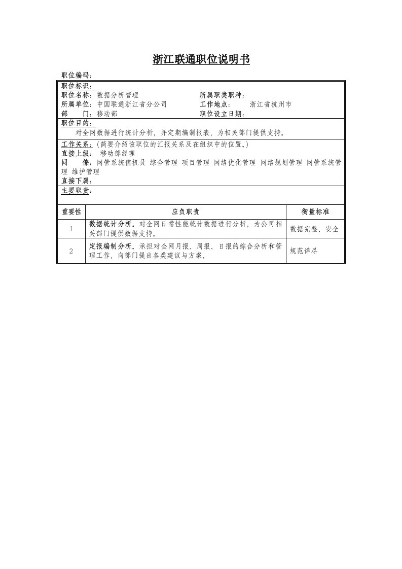 数据分析管理