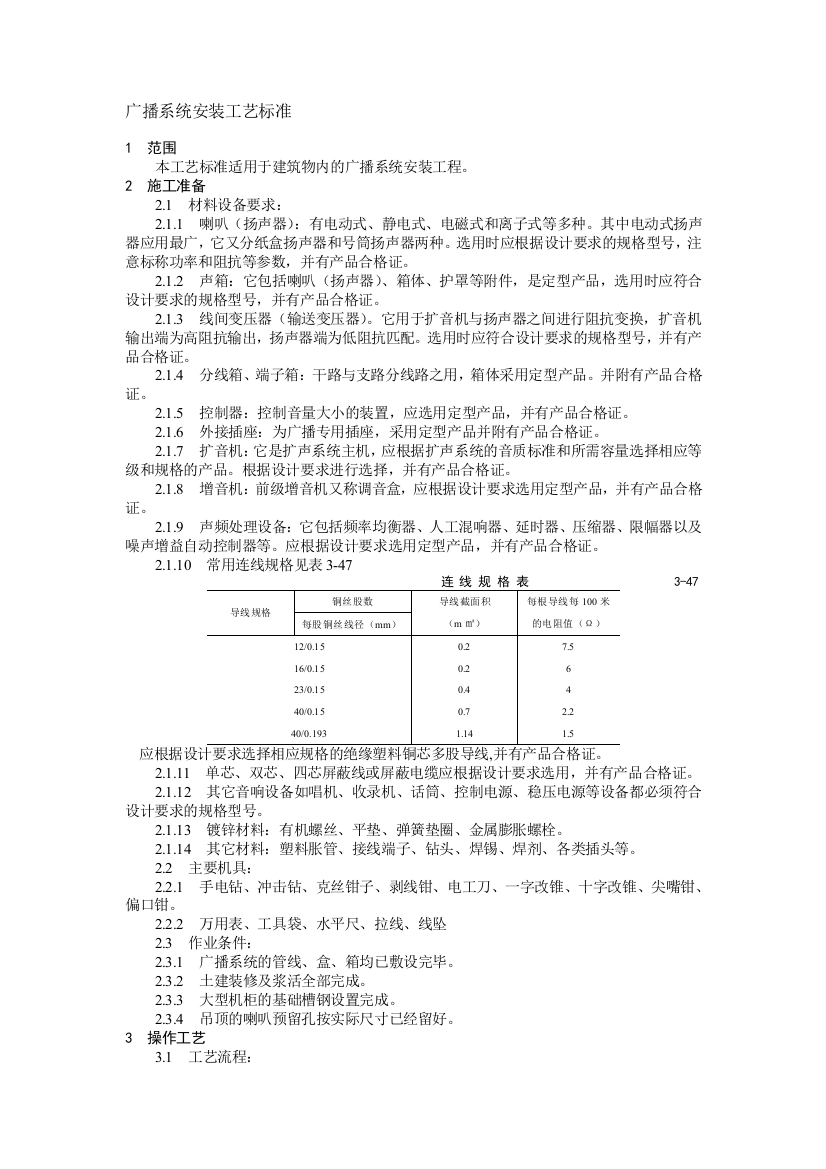 广播系统装置工艺标准37035